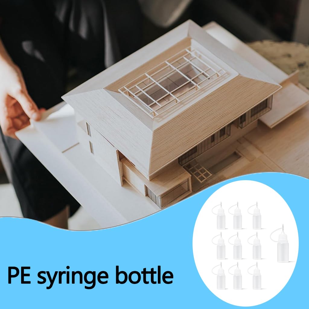 ZIBUYU Precision Needle Tip Glue Applicator Bottle for DIY Crafts featuring Leak Proof 10PC Design | Fine Control for Adhesive and Epoxy