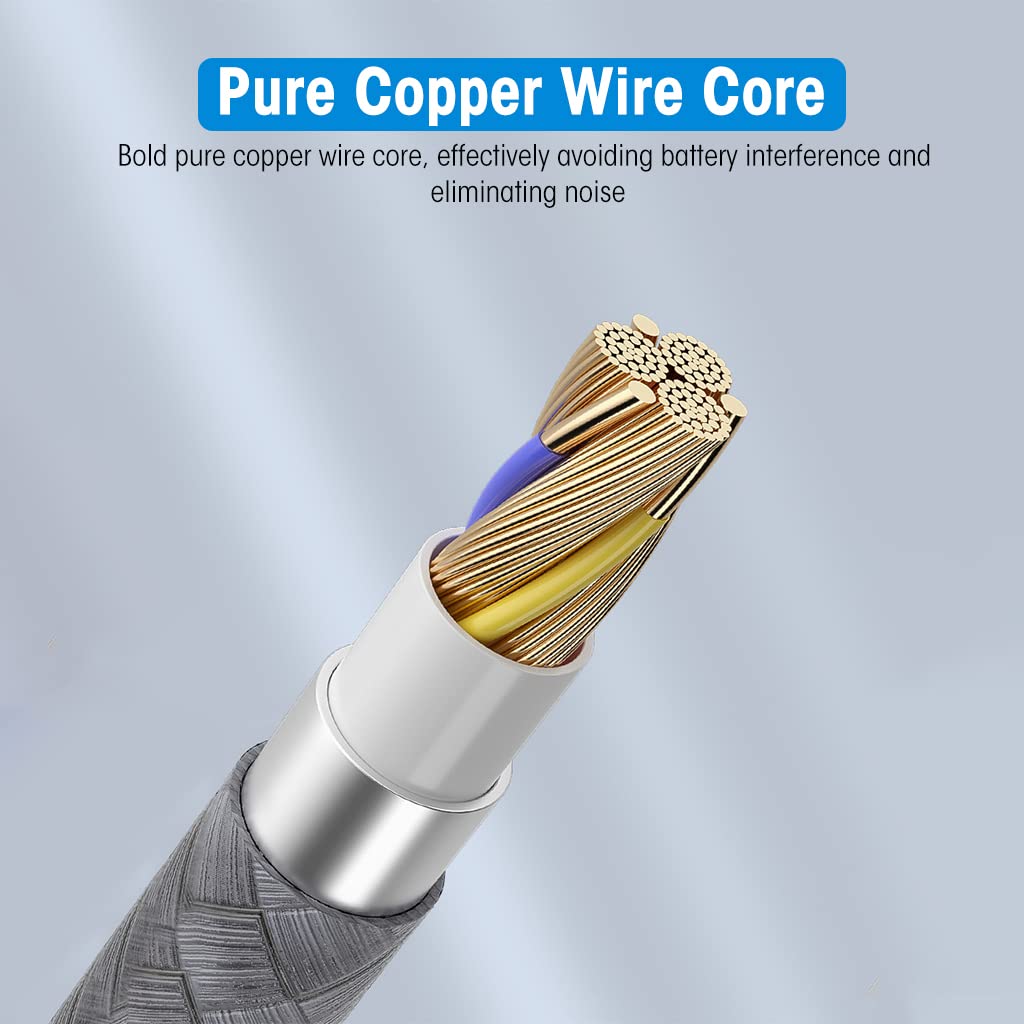 Verilux 3 in 1 Aux Cable for Car and Speakers with 1.2m Nylon Braid | Type C and Lightning