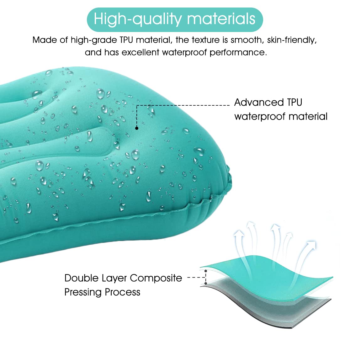 PALAY Travel Air Pillow for Camping and Hiking with Quick Deflate Valve | 50g Ultralight TPU
