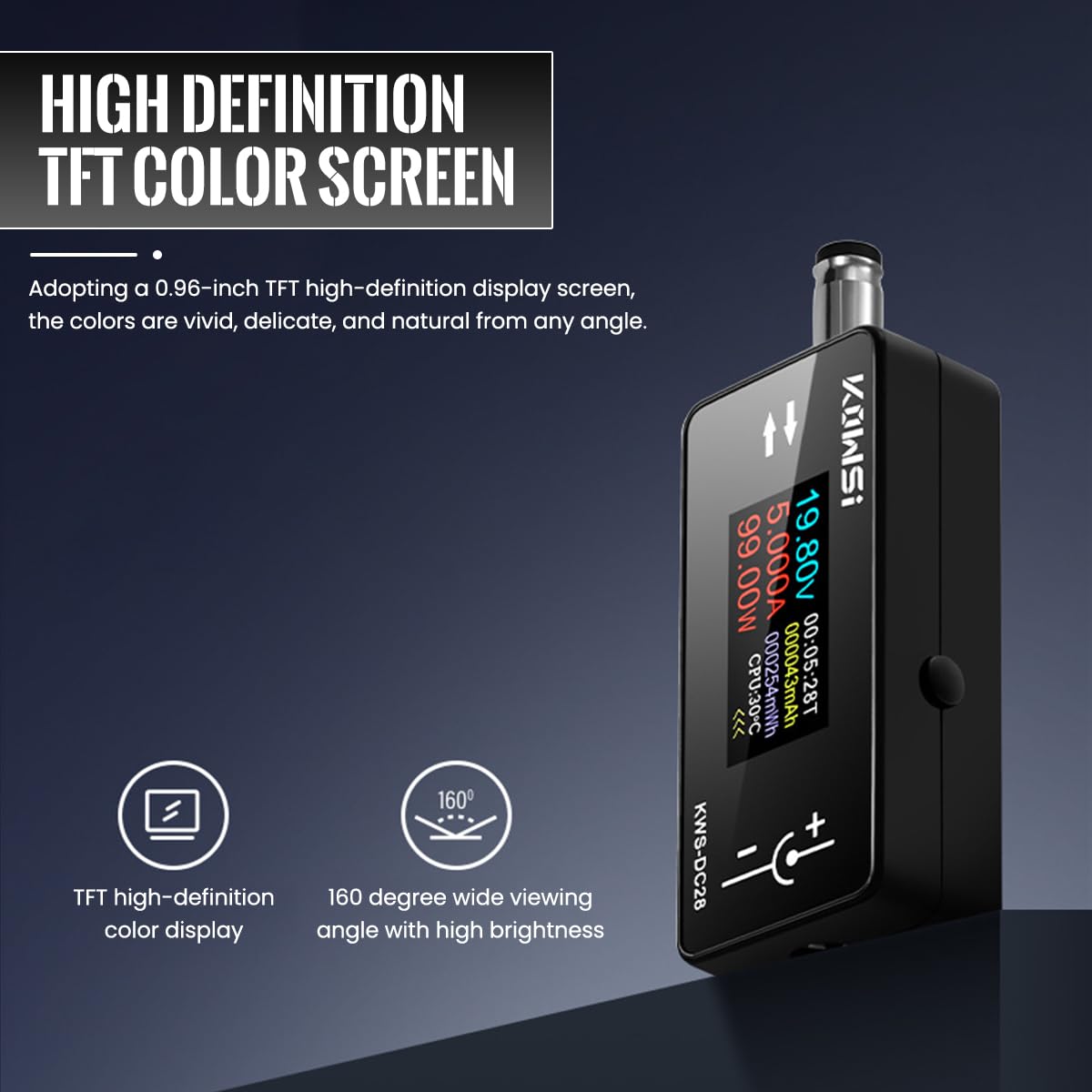 Serplex DC Voltage Meter for Electronic Devices featuring LCD Display and 0-12A 4-30V Range
