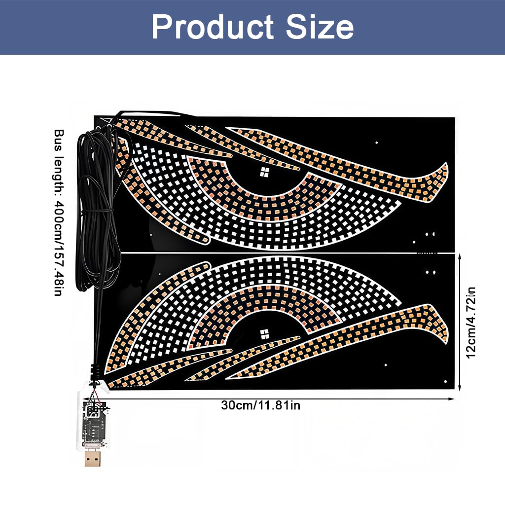 STHIRA LED Devil Eyes Light for Car Window featuring 10 Dynamic Modes and USB Power | Rear Windshield Visibility & Style