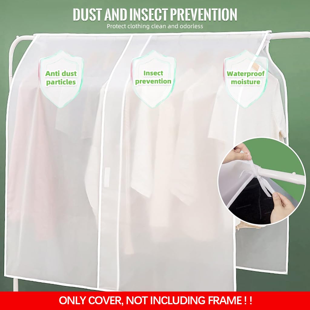 HASTHIP Clothes Rack Cover for Dustproof Organization with 2 Piece Design and PEVA 150x120cm