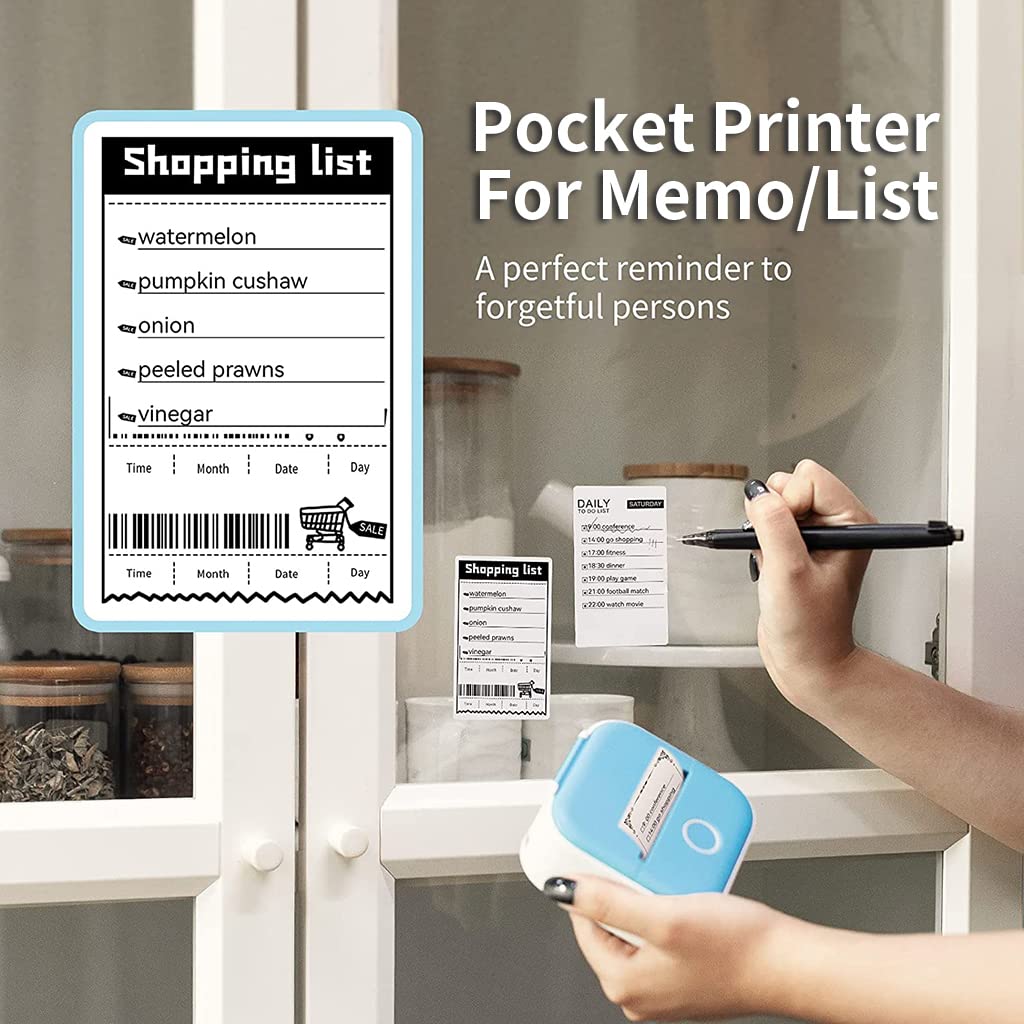 Zeitel Mini Pocket Printer for Home and Office with 1000mAh Battery | Bluetooth App Control