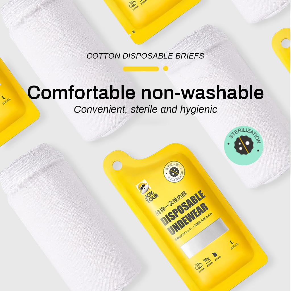 PALAY Disposable Underwear for Women with Elastic Waistband and 5 Pack Pure Cotton | Ideal for Travel and Postpartum Use