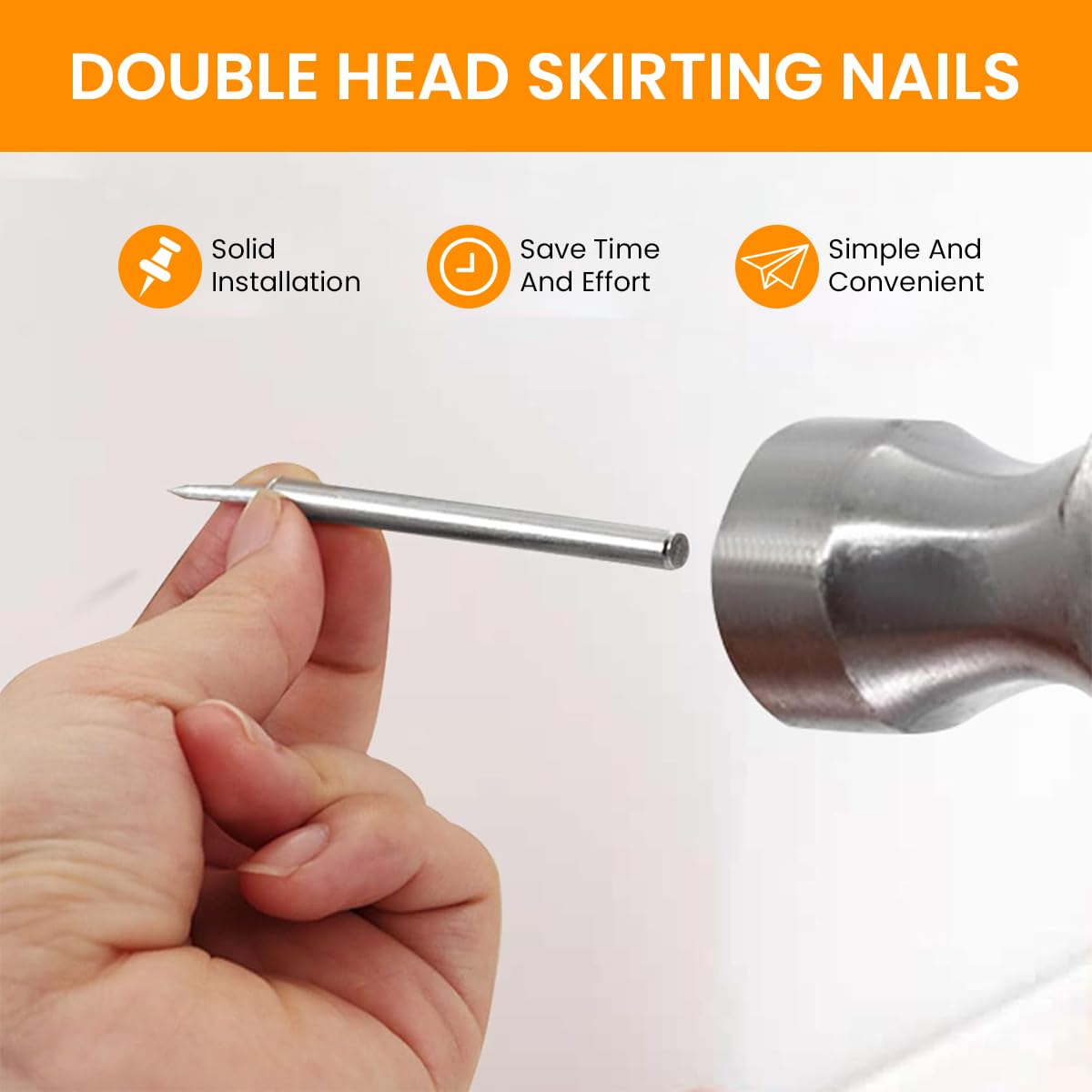 Serplex Traceless Nails for Wooden Border Installation with Double-Headed Design 200 pcs Stainless Steel | Ideal for Home Improvement