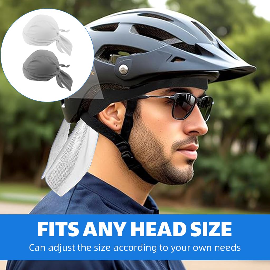 GUSTAVE Hip Pop Durag for Running and Riding featuring Quick Dry Mesh Tie Back | 2Pcs White & Grey