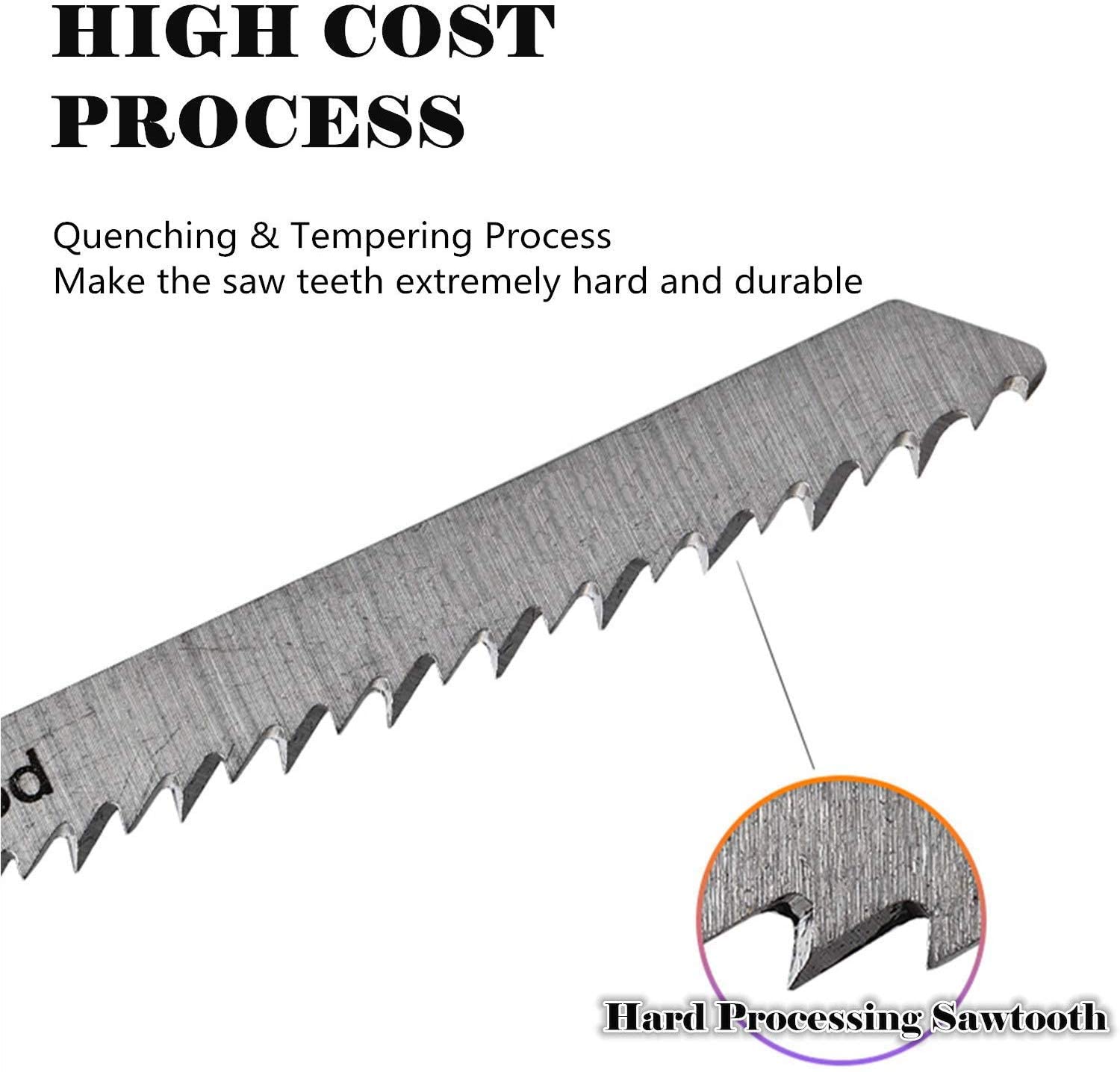Serplex Jigsaw Blades Set for Wood and Plastic Cutting with Precision Tooth Design | 50 Pcs HCS Carbon Steel