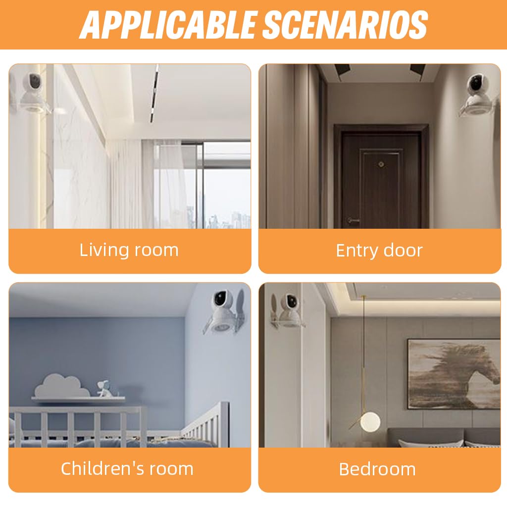 ZORBES Wall Mounted Security Camera Holder Tray 10x10.5 cm with Cable Opening | Clear Acrylic No Drill Baby Monitor Mount