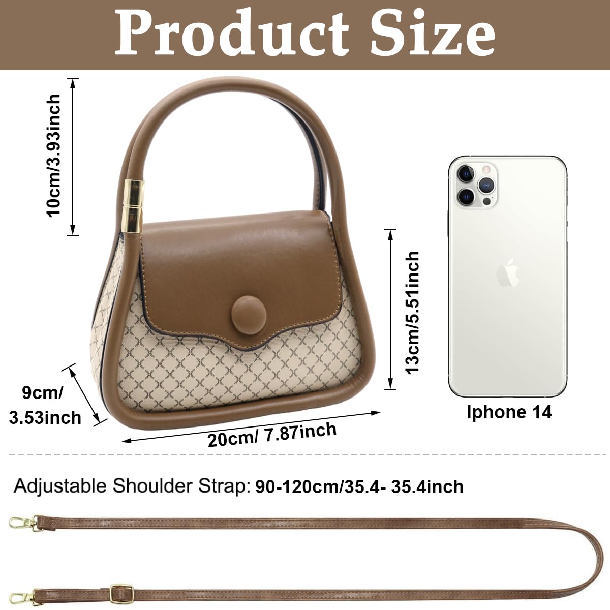 PALAY Crossbody Bag for Women with Adjustable Shoulder Belt 21x10x13cm PU Leather | Fashion Sling Handbag