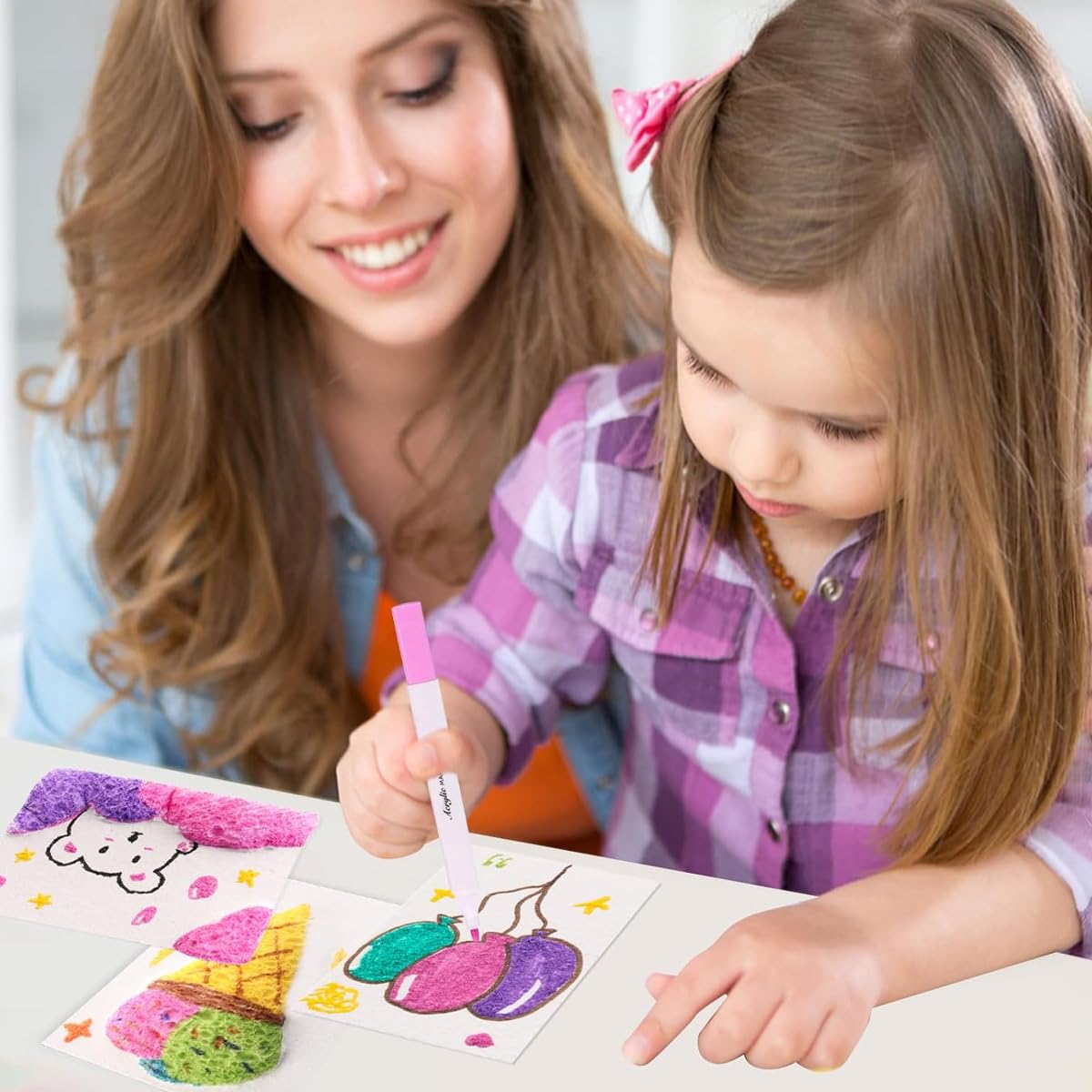 OFIFO DIY Magic Puffy Paint Art Kit for Kids and Adults with 12 Markers and 3 Brushes | 3D Textured Painting Fun