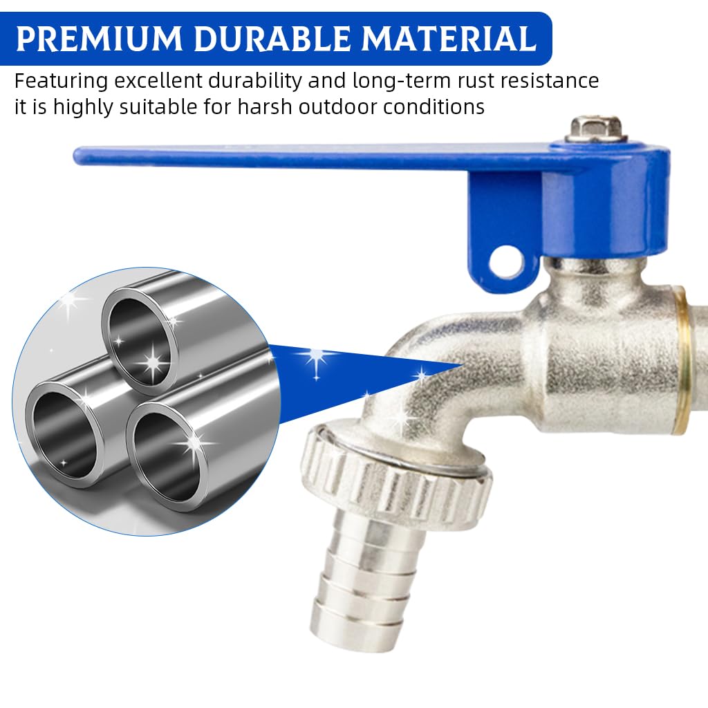 HASTHIP Tap with Lock 1/2 Thread Faucet for Outdoor Spigots and Garden Use | Zinc Alloy Construction