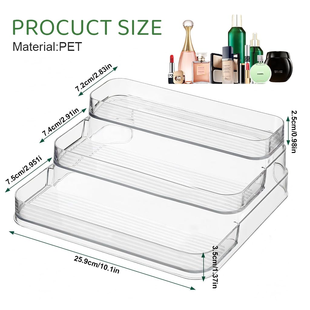 MAYCREATE Perfume Display for Vanity Organization featuring 3 Tier Acrylic Riser Shelf 26.5x24.5x10.5cm