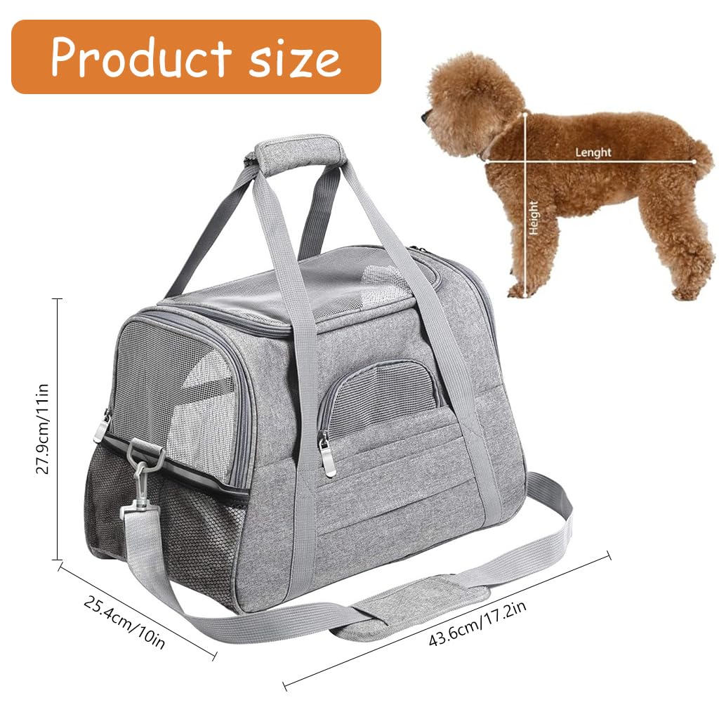 Qpets Travel Cat Bag Carrier for Small Pets up to 5 kg with 3‑Side Ventilation | Lightweight Oxford Backpack