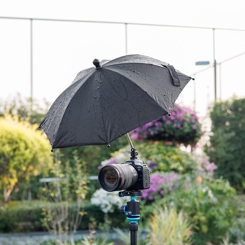 ZORBES Camera Umbrella for Outdoor Shooting with 19.7 in Coverage featuring 360° Swivel Joint | Waterproof Polyester Protection for DSLR & Mirrorless Cameras