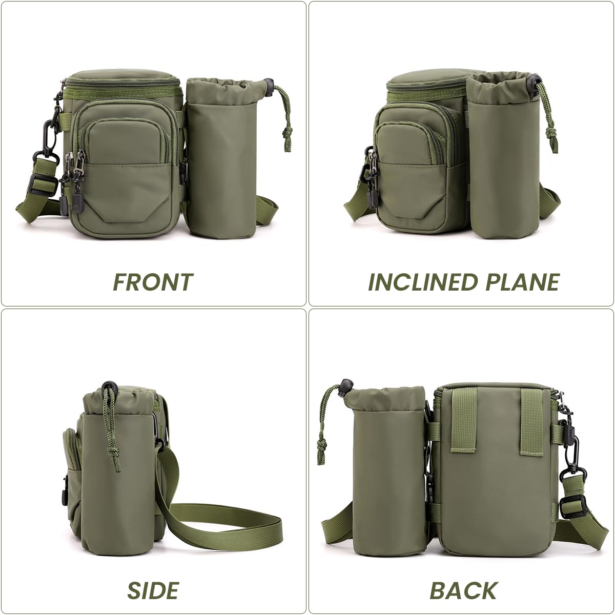 Venzina Waist Bag for Travel with Detachable Water Bottle Holder and Oxford Cloth | Unisex Crossbody for Hiking