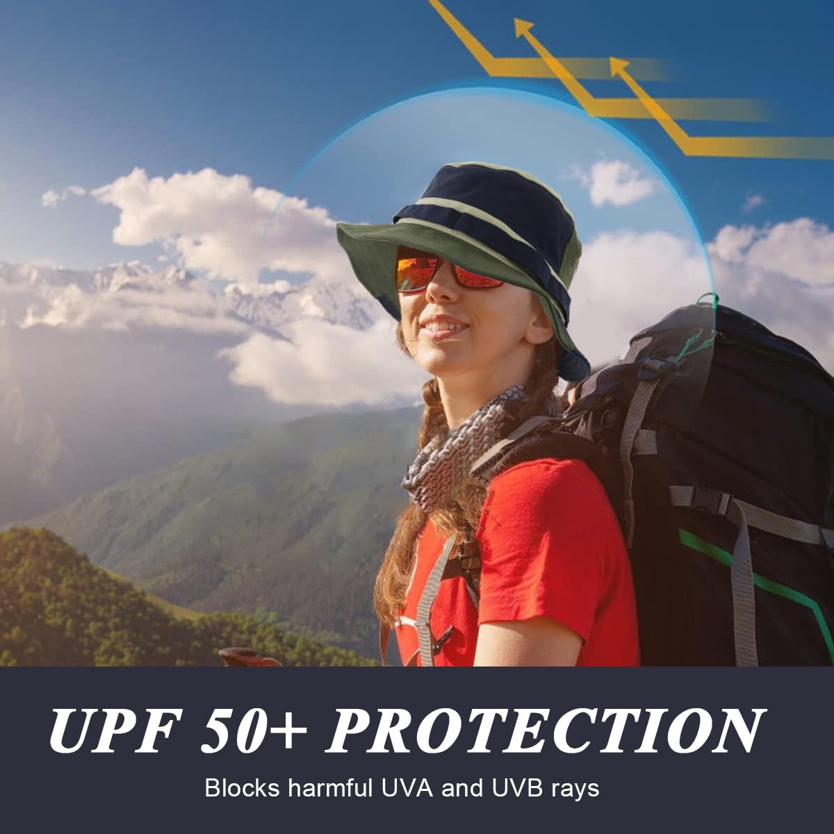 GUSTAVE Bucket Hat for Camping and Travel with Adjustable Chin Strap 54–58cm | Quick Dry Sun Protection for Women and Men