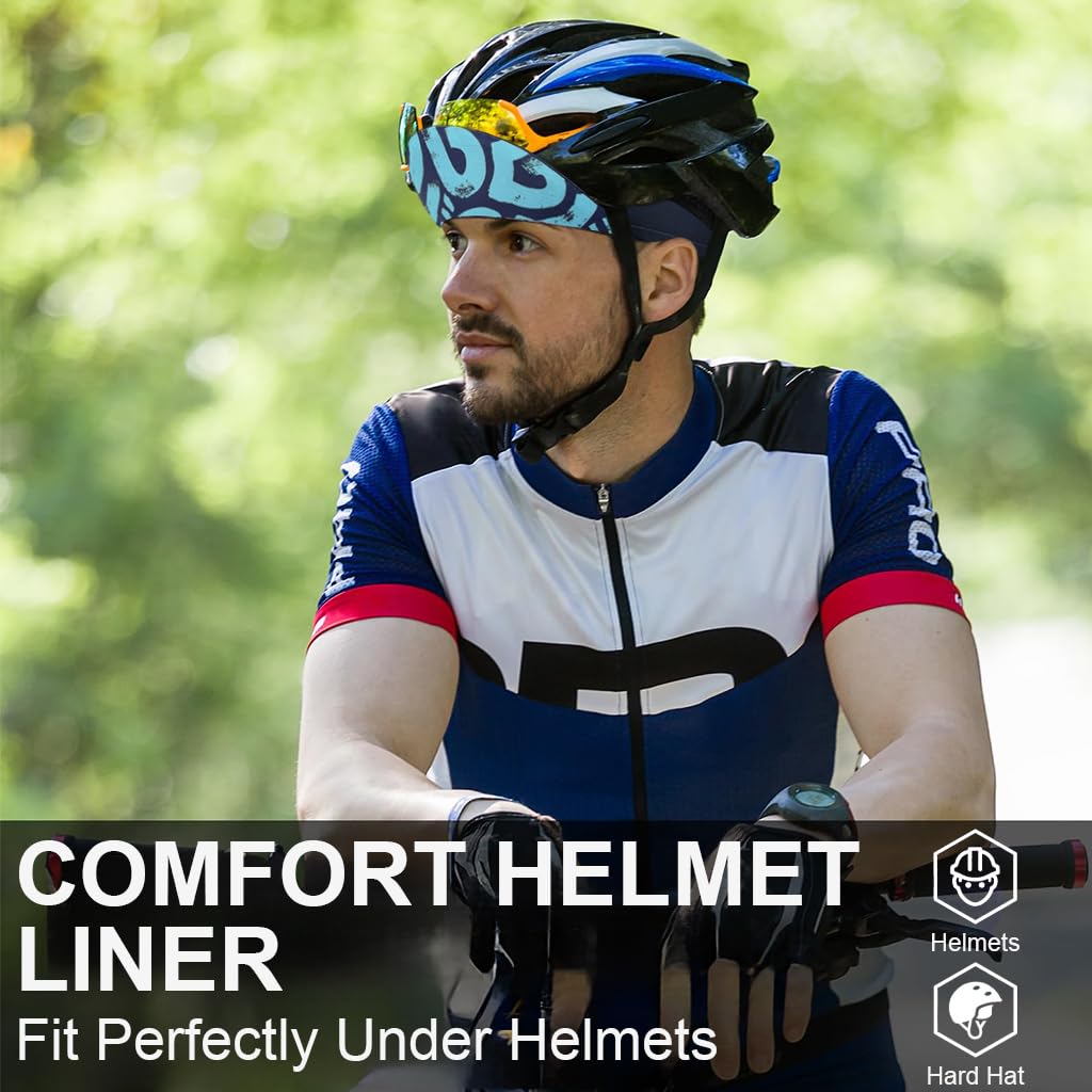 PROBEROS Cycling Cap for Men and Women with Breathable Mesh and Short Sun Visor | Quick‑Dry Blue Skull Hat