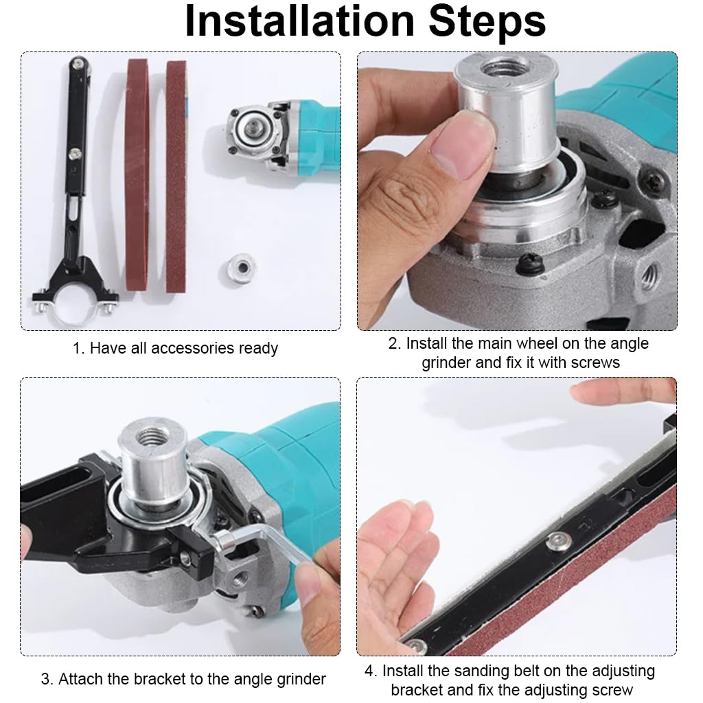 Serplex® Belt Sander Attachment, SBelt Sander Attachment for Angle Grinder for 100MM/125MM Grinding Disk Angle Grinder