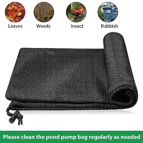 HASTHIP® Large Pond Pump Filter Bag 2-Pack, 31x41cm Nylon Mesh Barrier Bags with Drawstring for Fish Tanks, Prevents Clogging - Durable & Easy Maintenance, Universal Fit for Sump Pumps