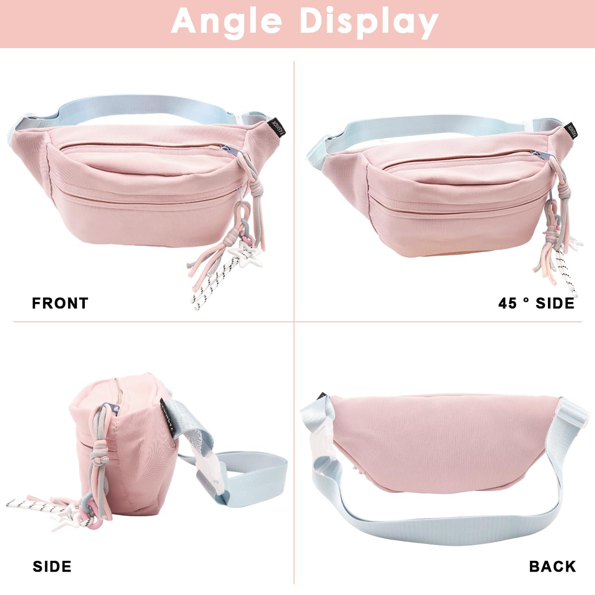 PALAY Fanny Pack for Women with Panda Charm and Adjustable Strap | 2 PCS Nylon Travel Set