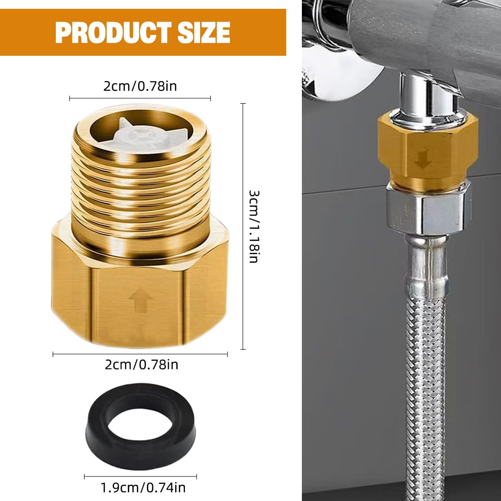 Serplex Brass Check Valve for Water & Gas Systems with 1/2 in NPT Threads | Leak-Free One-Way Design