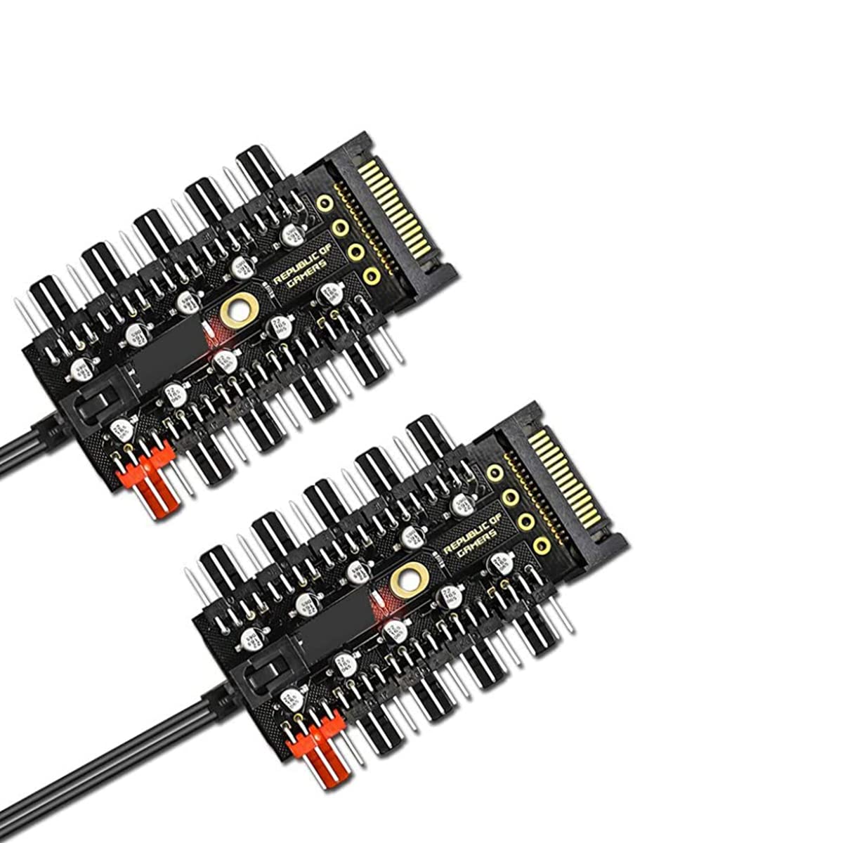 Verilux CPU Cooling Fan Hub for ATX Computer Case with 10 Port 12 V SATA PWM Control