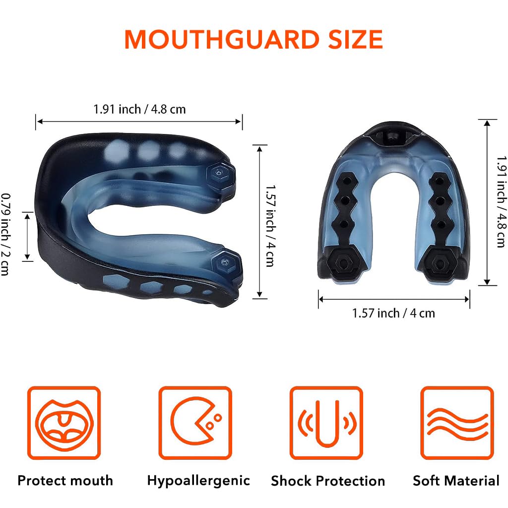 Optifit® Mouth Guard for Boxing for Adult Teen Use, High-density EVA Moulded Sports Mouth Guard for Football, Lacrosse, Basketball, All Sports, Gel Teeth Guard, One Size for All