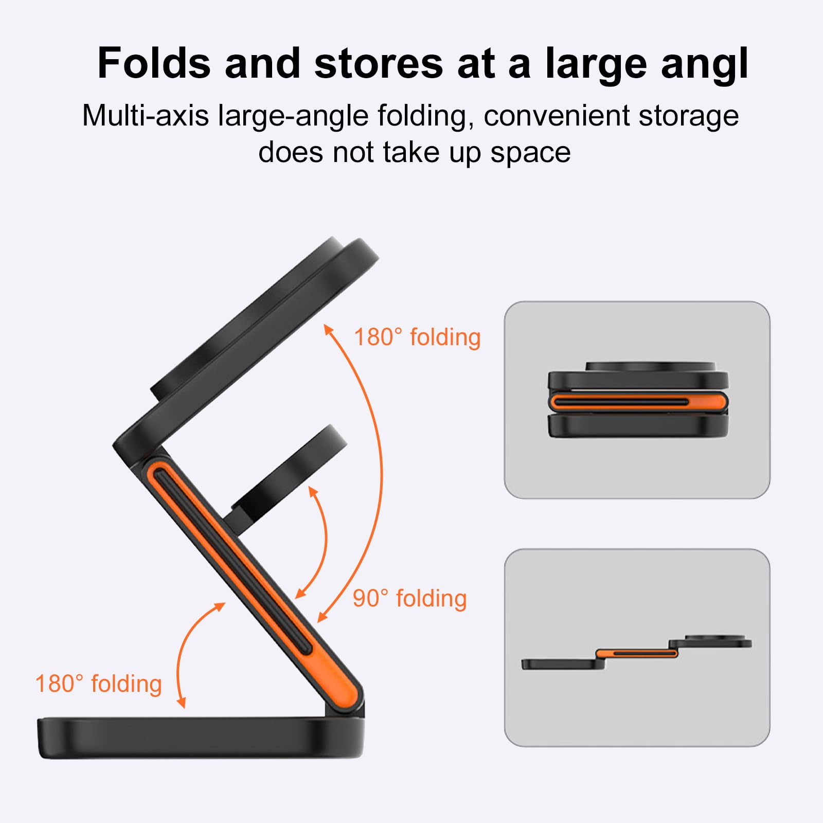Zitronix 3 in 1 Wireless Charger with 15W Fast Output and Foldable Magnetic Stand | for iPhone Watch and AirPods