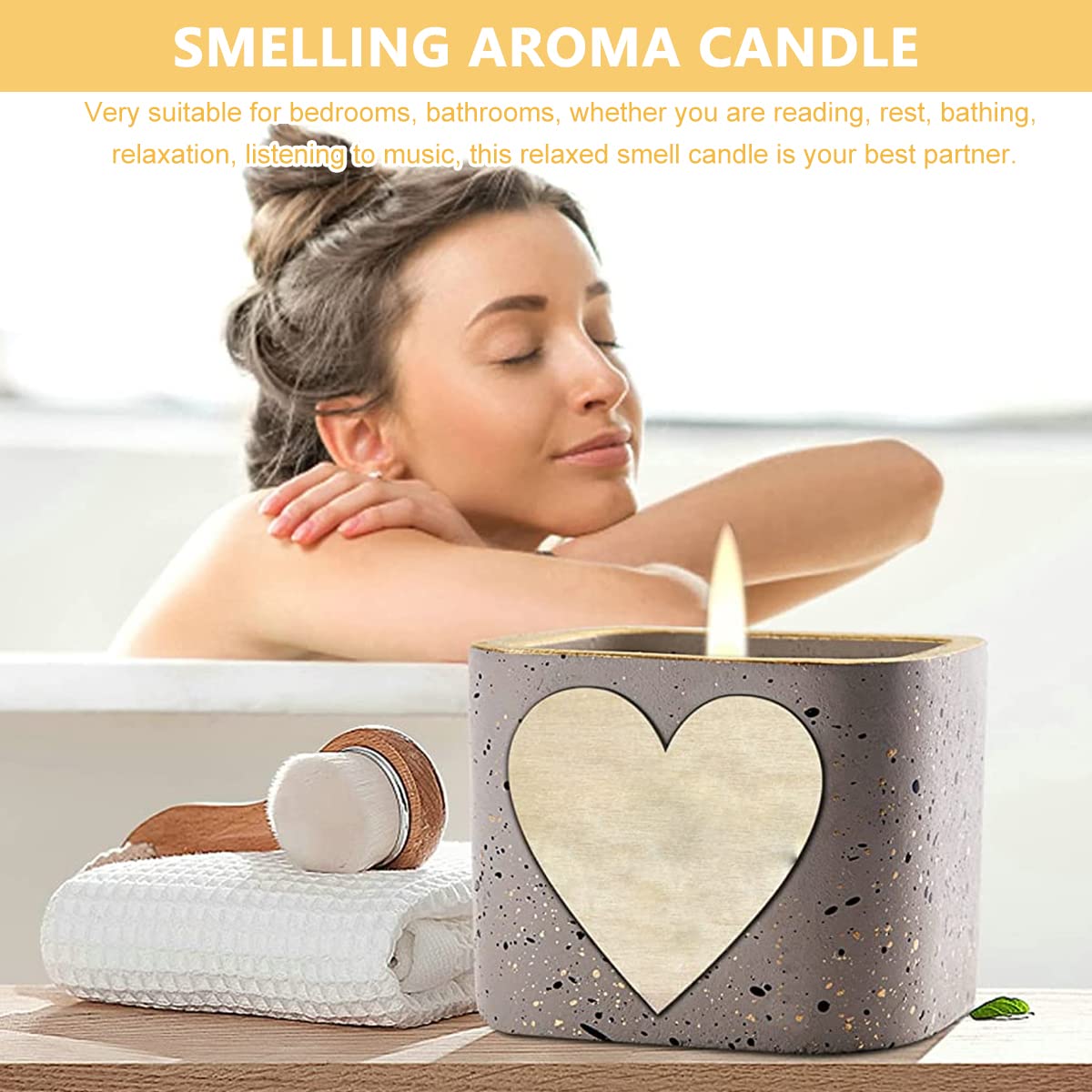 Scented Candle for Bedroom with 8×8×6cm Cement Cup and Wild Bluebell Cologne | Gift for Women