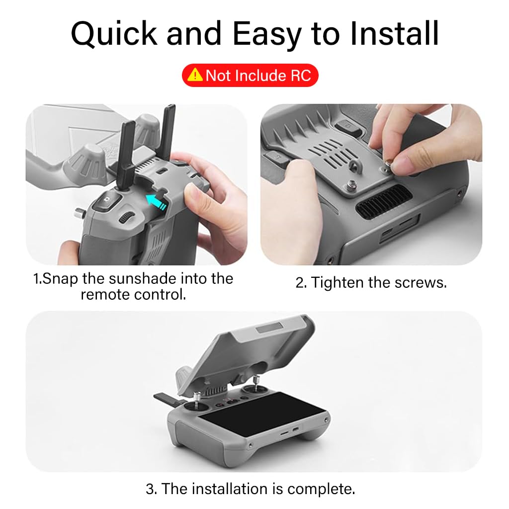 ZORBES Screen Sun Visor Protection Case for Mini 4 Pro RC with 180° Flip Cover | Grey