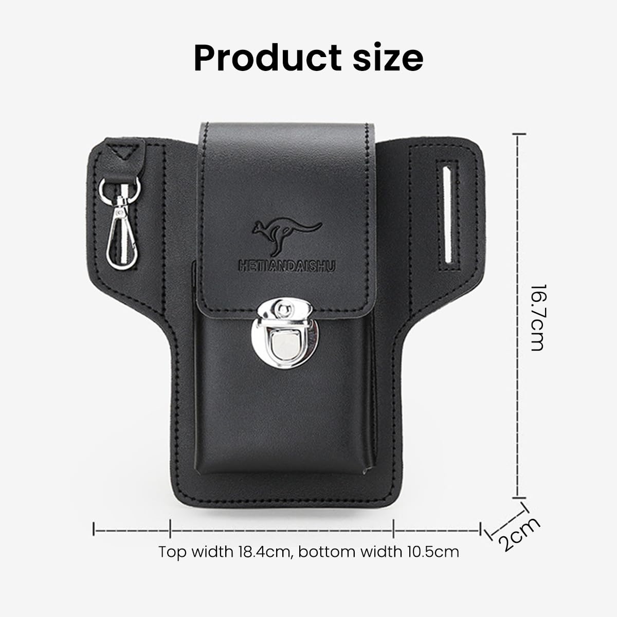 ZORBES Leather Holster for Belt with 6.57×4.13×0.7 in Phone Slot and Key Loop | PU Leather Case