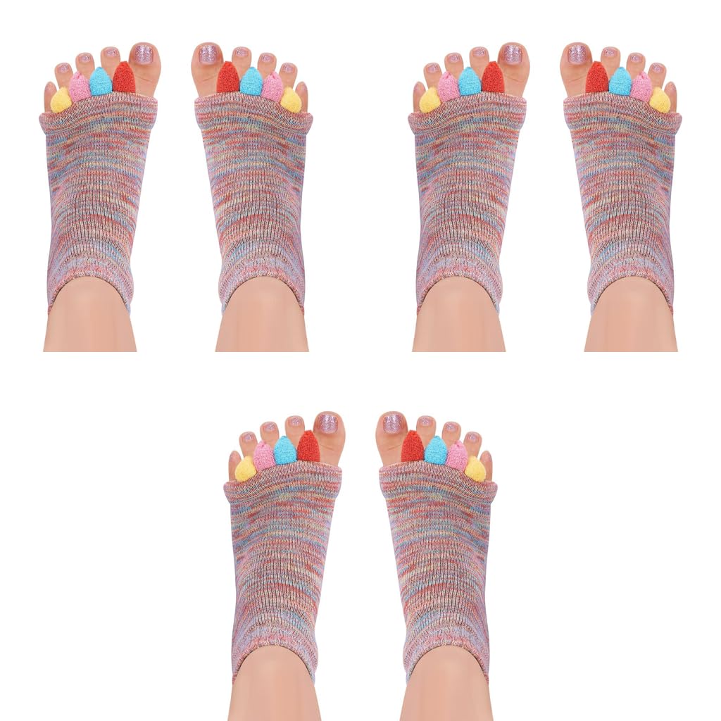 Zibuyu Toe Separator Socks for Foot Alignment and Bunion Relief 3PCS | Breathable Cotton