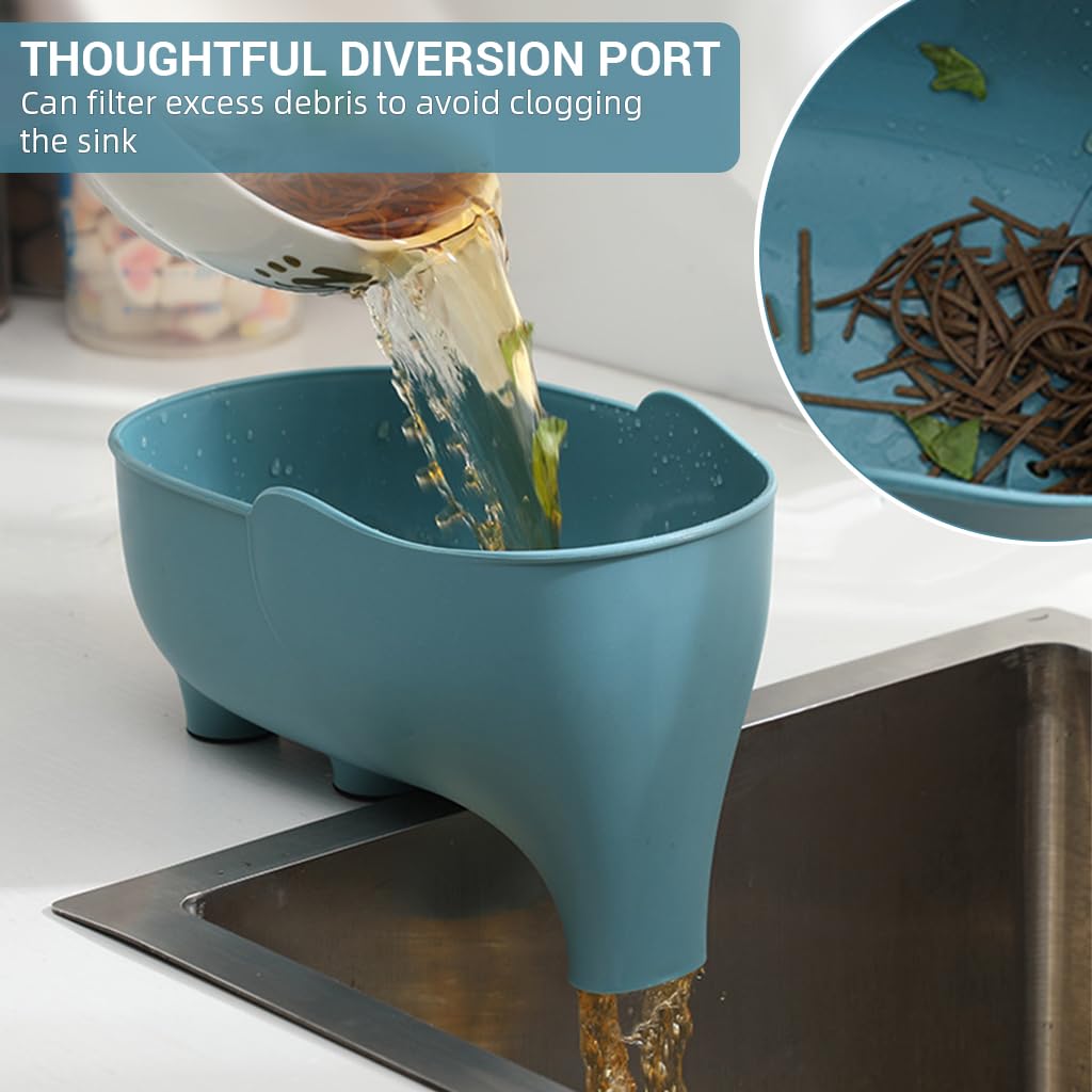 HASTHIP Vegetables Washing Basket for Fruits and Pasta with Elephant Legs Support | Blue PP Kitchen Strainer