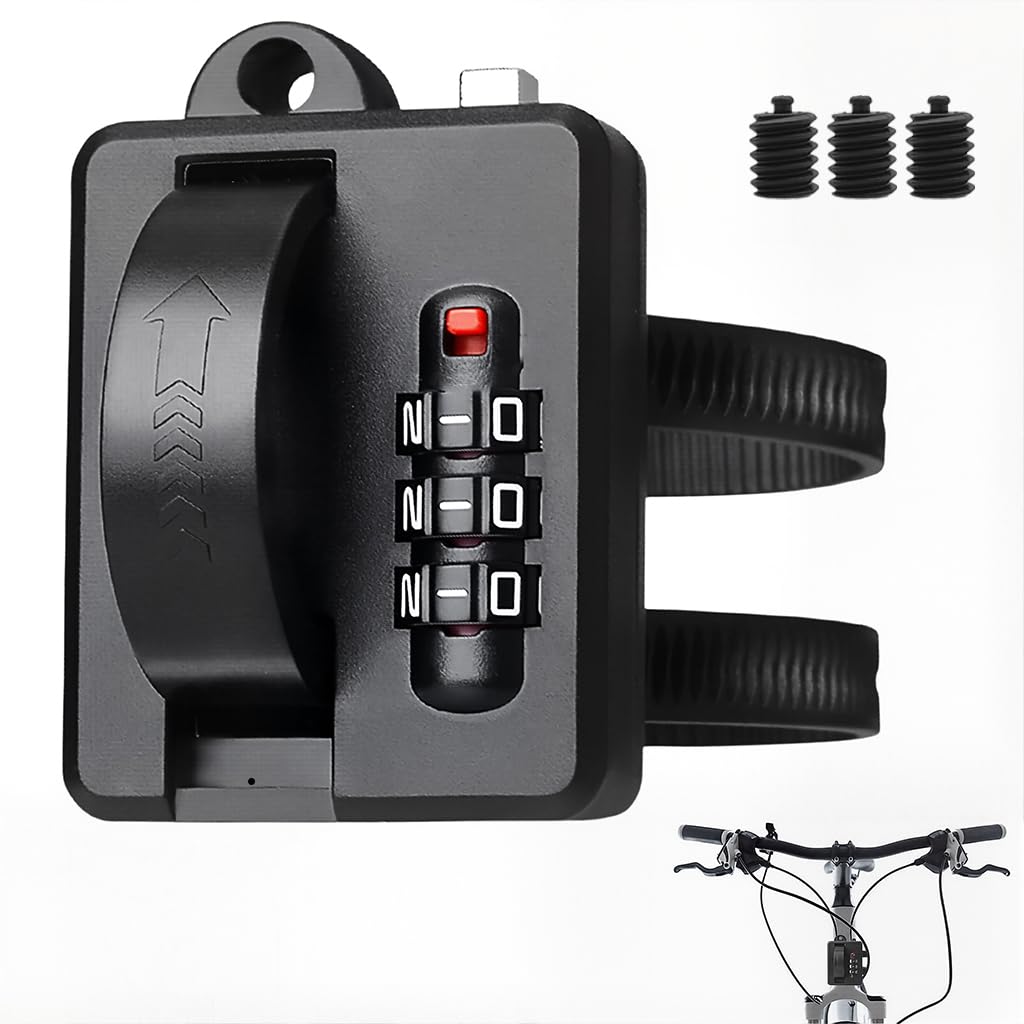 STHIRA Motorcycle Helmet Lock with 3 Digit Combination and Dual Mount Straps | Rugged PVC Design