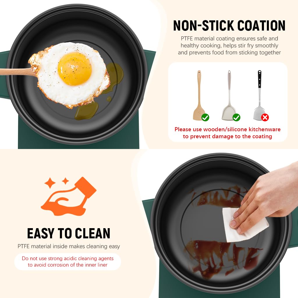 Supvox Pot and Radiant Cooker with 650W Power and 8 Smart Menus | 1.5L Non-stick Steamer