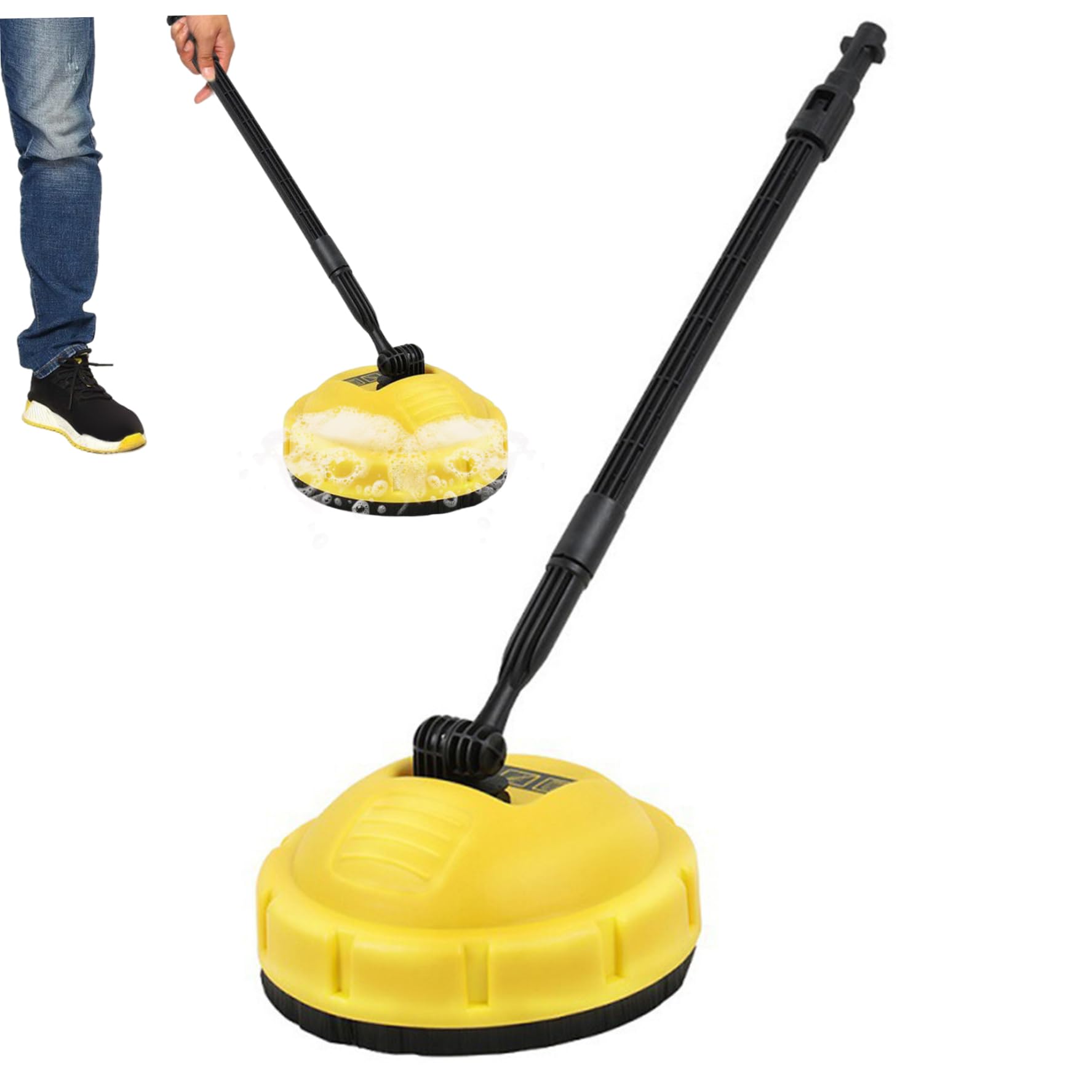 HASTHIP® Compatible with Kärcher Pressure Washer Floor Cleaning Brush Attachment for Kärcher K1/K2/K3/K4/K5/K7 Series Rotating Floor Scrubber with Dual Water Spray Nozzle Design,Connection Rod
