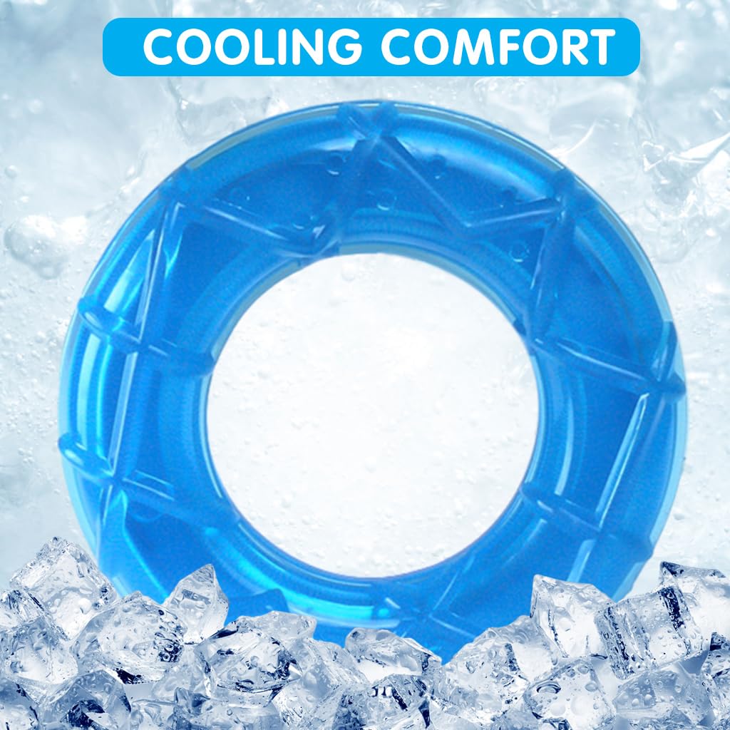 Qpets Dog Chew Toy for Summer Cooling with 5 in Circular Water Ring | Food Grade TPR