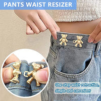 SANNIDHI® 8 Pairs Detachable Jeans Button Cute Bear Button Pins for Jeans, No Sew Instant Adjustable Waist Buckle Loose Jeans Waist Adjuster Tightener for Skirt Pants