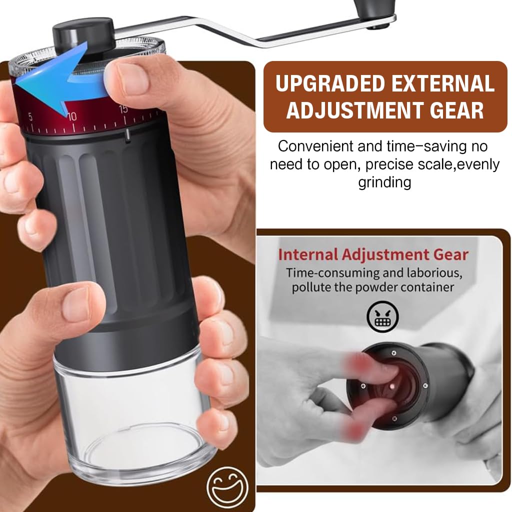 Supvox Coffee Bean Grinder for Espresso and Pour Over with 0‑40 Adjustable Coarse Setting featuring Conical Ceramic Burr