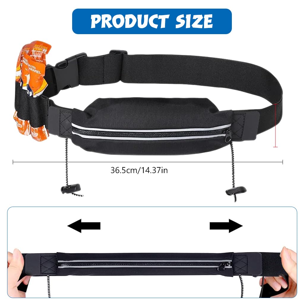 Proberos Running Belt for Marathon and Fitness with Reflective Strips and 9 in Zipper Pouch | Ultralight 70 g Sweatproof Waist Bag