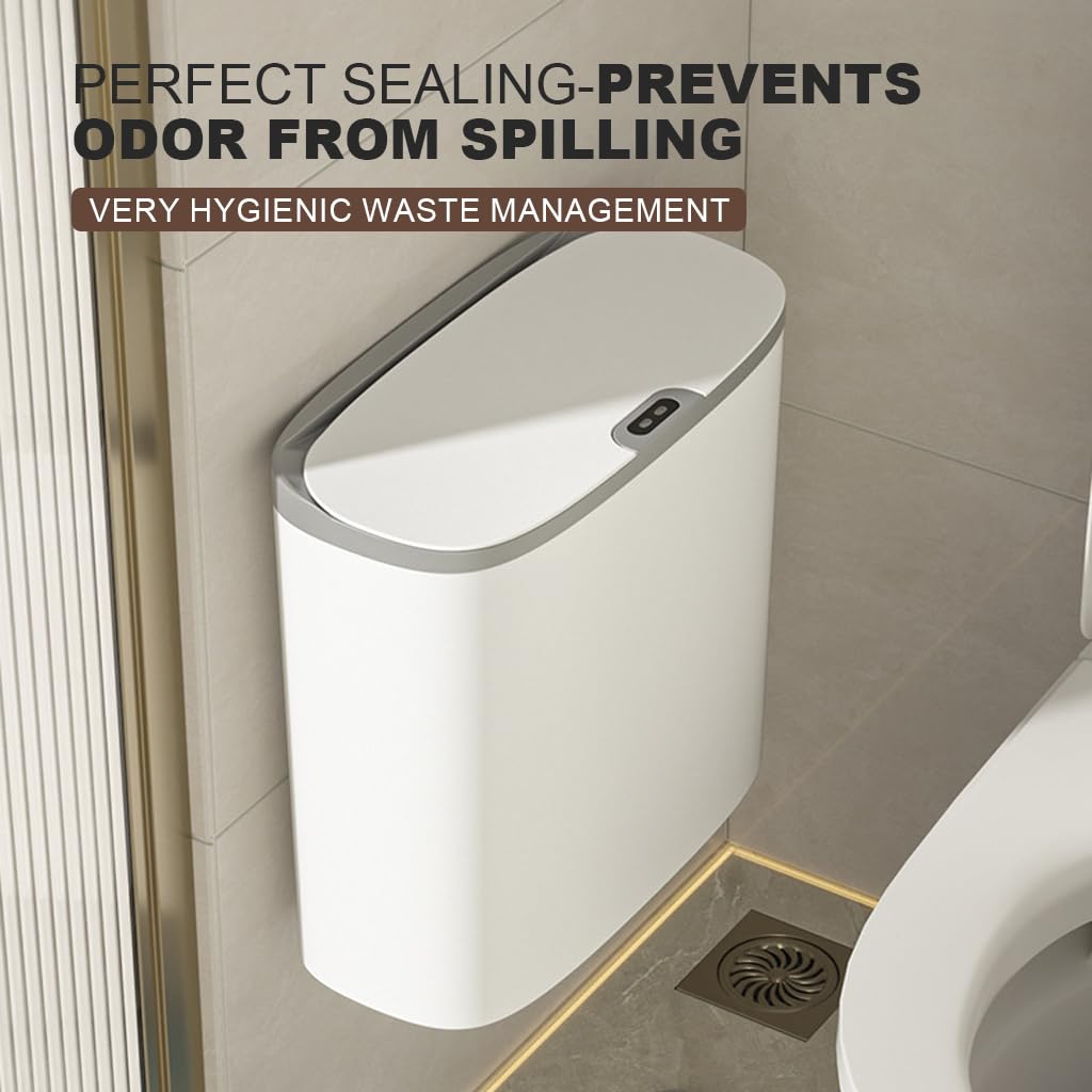 HASTHIP Smart Dustbin for Home with 12L Capacity featuring Motion Sensor Lid and Waterproof PP Design | Touchless Waste Bin for Kitchen or Bathroom