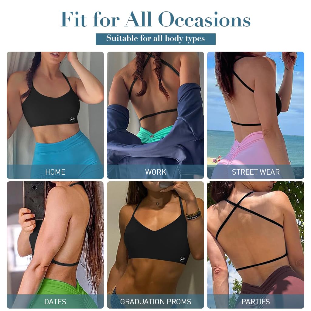 PALAY Women's Seamless Nylon Bra for Low Back Outfits with Convertible Straps | Wire Free Padded Comfort