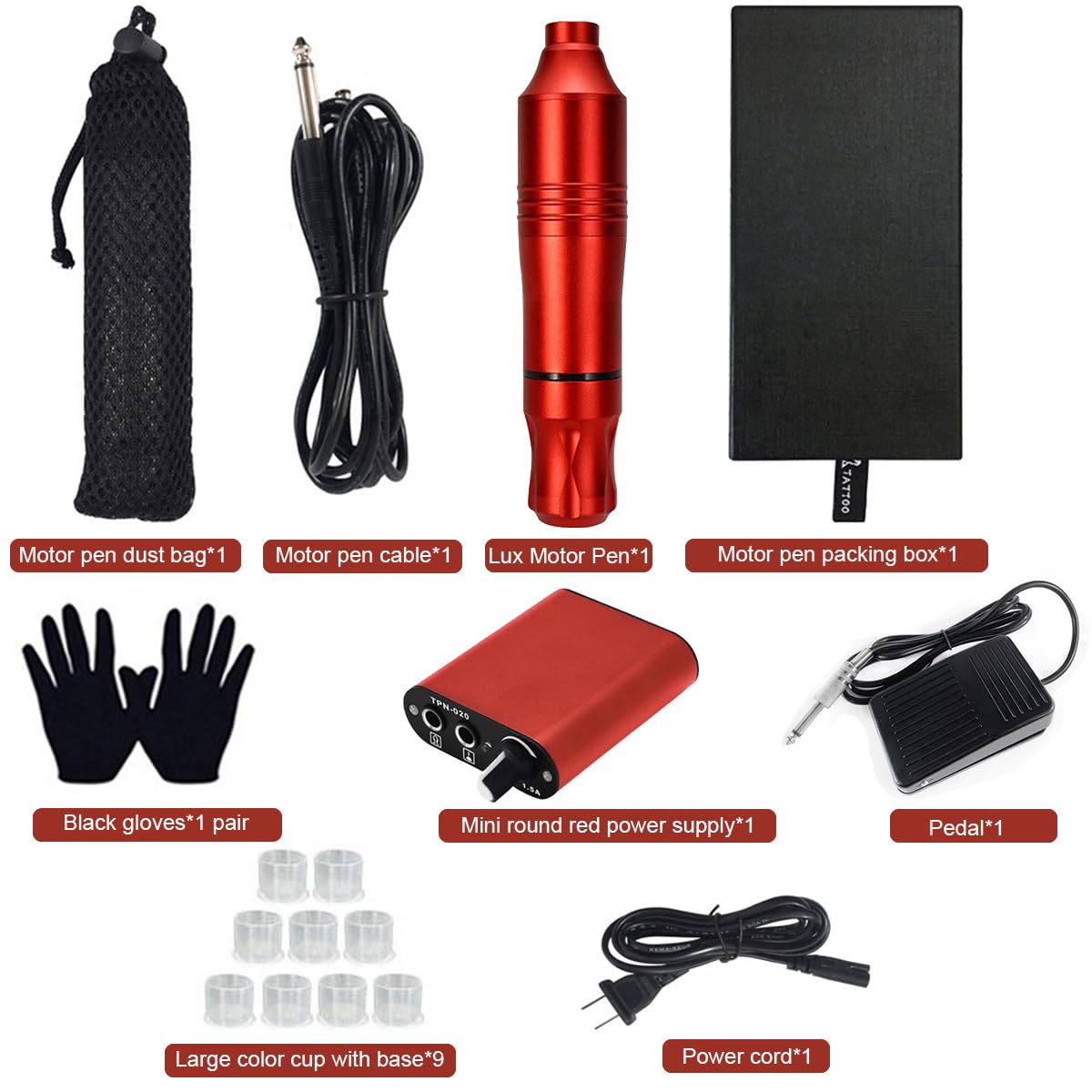 HASTHIP Tattoo Machine Kit for Beginners with Coreless Motor and 10 Needles | Aluminum Pen