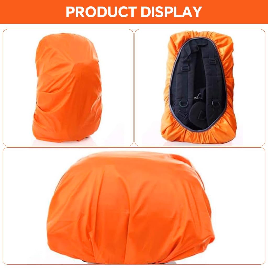 Proberos Rain Cover for Backpack up to 35L featuring Elastic Edging and Waterproof Nylon | Orange
