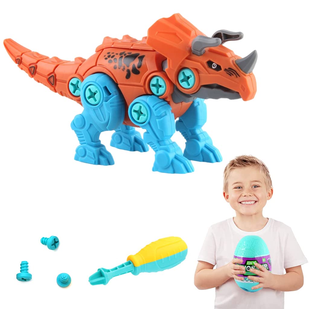 PATPAT® Dinosaur Toys for Kids STEM Construction Building Toys for Kids, Dinosaur Toy with Toy Screwdriver Dinosaur Egg Assembling Building Block Toy for 3-8 Year Old Boys Girls-Monoclonius