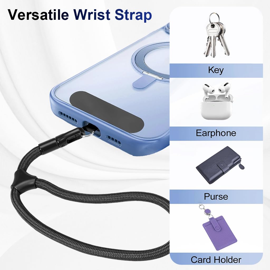 ZORBES Phone Wrist Strap for iPhone and Smartphones with 360° Swivel Clasp and Adjustable Buckle | Black Polyester Wrist Lanyard