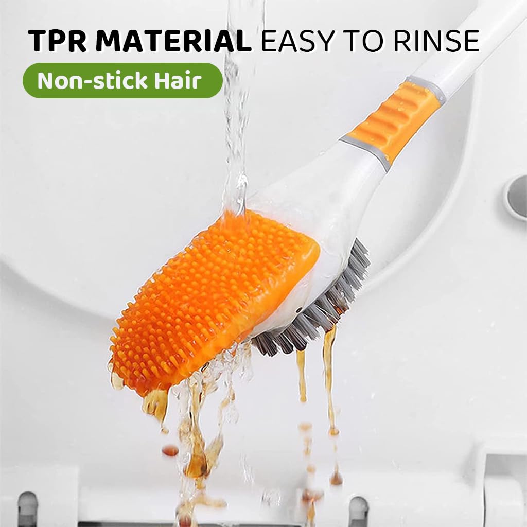 HASTHIP Diving Duck Toilet Brush for Bathroom Cleaning with 360° Flexible Silicone Head | Wall Mounted Drip Slot Holder