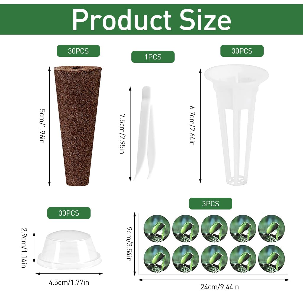 HASTHIP Hydroponics Growing System Kit for Seed Starting with 30 Cone Trays and Lids | 121 Pcs