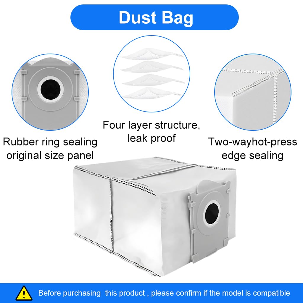 HASTHIP Replacement Parts for Ecovacs X8 PRO Omni Vacuum Cleaner 8Pcs Set with Filters & Brushes