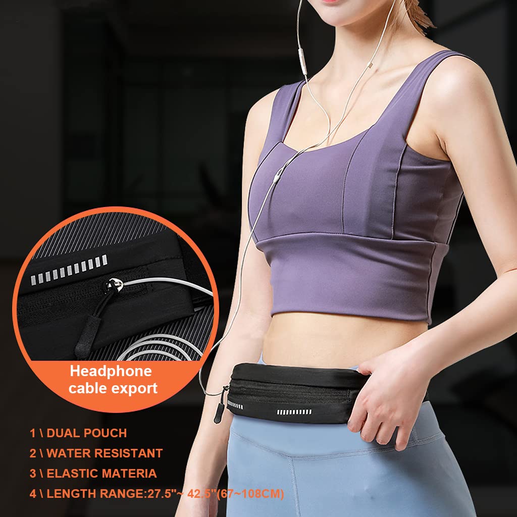 Optifit® Reflective Waist Bag with Cup Holder - Waterproof Belt Bag for Men & Women, Ideal for Running, Workouts, Travel, Fits Phones Up to 7